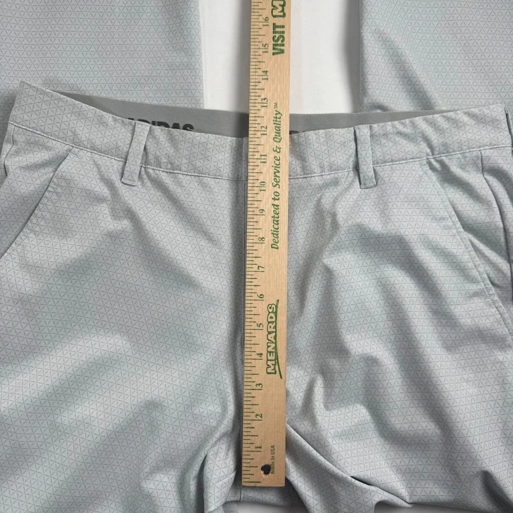 Adidas Mens Golf Pants Light Gray Geometric‎ Print Performance Stretch 34x32